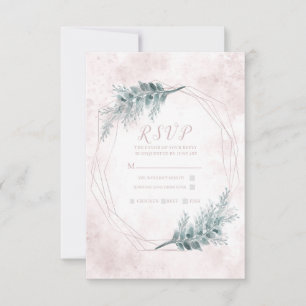 Wasserfarbiges Rosa Geometrisches botanisches UAWG RSVP Karte