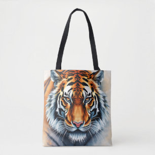 Wasserfarbiges Tiger-Portrait mit scharfen Augen Tasche