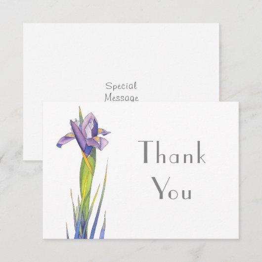 Wasserfarbiris 2 dankeskarte (Vorne/Hinten)