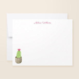 Wasserfarbkaktus Planter Personalisiert Stationery Mitteilungskarte
