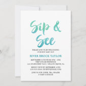 Wasserfarbkalligraphie Sieben und Sehen Einladung (Vorderseite)