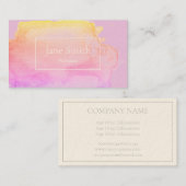 WASSERFARBKARTE IN PINK UND GELB VISITENKARTE (Vorne/Hinten)