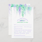 Wasserfarbkaskade Hochzeit lila blaues grünes UAWG RSVP Karte (Vorne/Hinten)