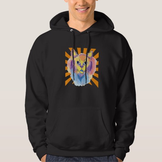 Wasserfarbkatze Hoodie (Vorderseite)