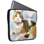 Wasserfarbkatze Laptopschutzhülle (Vorne Rechts)