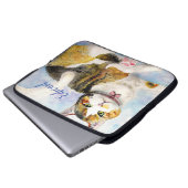 Wasserfarbkatze Laptopschutzhülle (Vorne Knopf)