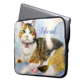Wasserfarbkatze Laptopschutzhülle (Vorderseite Links)