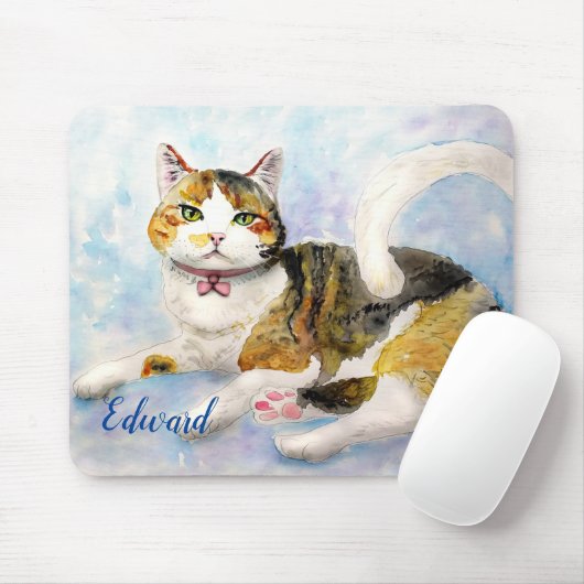 Wasserfarbkatze Mousepad (Mit Mouse)