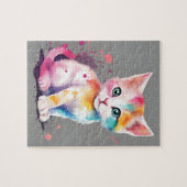 Wasserfarbkatze Puzzle (Horizontal)