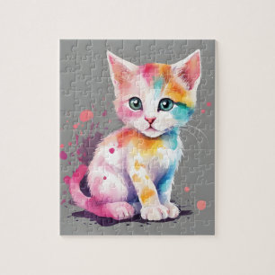 Wasserfarbkatze Puzzle