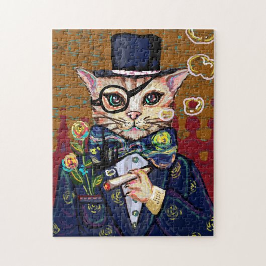 Wasserfarbkatze Puzzle (Vertikal)