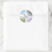 Wasserfarbkatze Runder Aufkleber (Tasche)