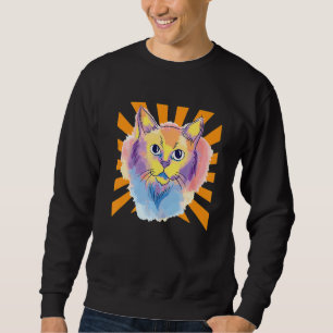 Wasserfarbkatze Sweatshirt