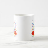 Wasserfarbkatze und Blume Personalisiert Kaffeetasse (Mittel)