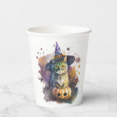 WasserfarbkatzenHalloween Pappbecher (Rückseite)