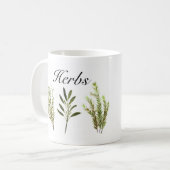 Wasserfarbkraut Thyme Rosemary Sage Pflanze Pot Kaffeetasse (Vorderseite Links)