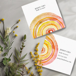 Wasserfarbkreis Ringe Abstrakte Minimalistische Er Quadratische Visitenkarte