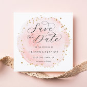 Wasserfarbkreis Save the Date Quadrat-Karte blush