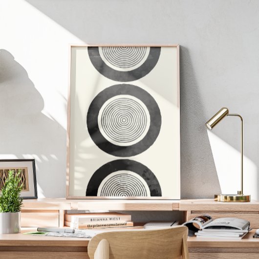 Wasserfarbkreise des Mitteljahrhunderts Poster