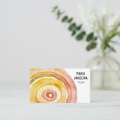 Wasserfarbkreise Neutrale Ringe Abstrakt warmes Ro Visitenkarte (Stehend Vorderseite)