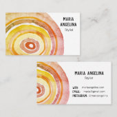 Wasserfarbkreise Neutrale Ringe Abstrakt warmes Ro Visitenkarte (Vorne/Hinten)