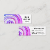 Wasserfarbkreise Neutrale Ringe Abstrakte Lila Mini Visitenkarte (Vorne/Hinten)