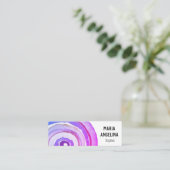 Wasserfarbkreise Neutrale Ringe Abstrakte Lila Mini Visitenkarte (Stehend Vorderseite)