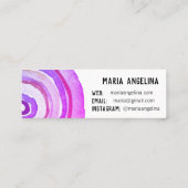 Wasserfarbkreise Neutrale Ringe Abstrakte Lila Mini Visitenkarte (Rückseite)