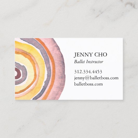 Wasserfarbkreise Rings Abstrakt Minimalistisch war Visitenkarte (Rückseite)