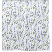 Wasserfarblavender und Eukalyptus-Muster Duschvorhang (Vorderseite)