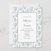 Wasserfarblavender und Eukalyptus-Muster Einladung (Vorderseite)