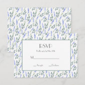 Wasserfarblavender und Eukalyptus-Muster RSVP Karte (Vorne/Hinten)