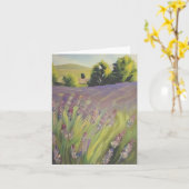 Wasserfarblavenfeld individuell anpassbar karte (Gelbe Blume)