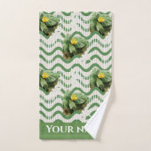 Wasserfarblich gestreifte Wasserlilien Badhandtuch Set (Handtuch)