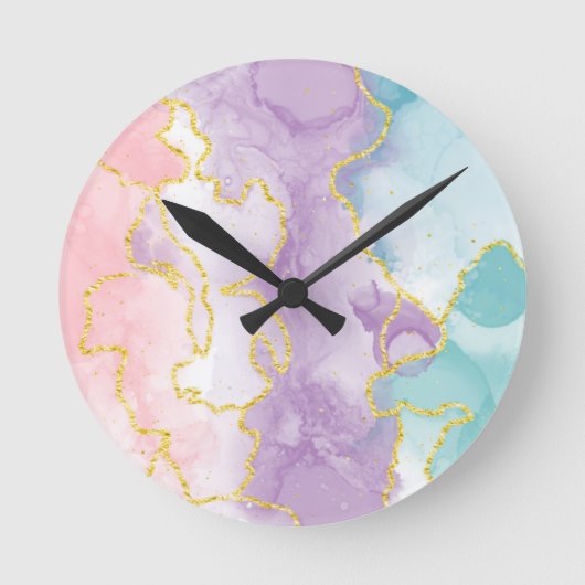 Wasserfarbmarmoruhr Runde Wanduhr (Vorderseite)