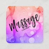 *~* Wasserfarbmassagetherapie - Massagetherapeut Quadratische Visitenkarte (Vorderseite)