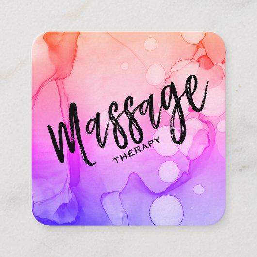 *~* Wasserfarbmassagetherapie - Massagetherapeut Quadratische Visitenkarte (Vorderseite)