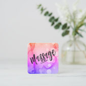 *~* Wasserfarbmassagetherapie - Massagetherapeut Quadratische Visitenkarte (Stehend Vorderseite)