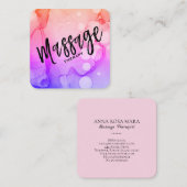 *~* Wasserfarbmassagetherapie - Massagetherapeut Quadratische Visitenkarte (Vorne/Hinten)
