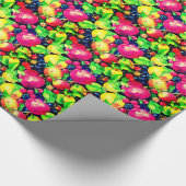 Wasserfarbmontage bunter Früchte Geschenkpapier (Ecke)
