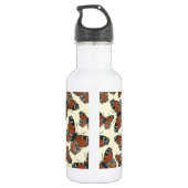 Wasserfarbmuster der Schmetterlinge Edelstahlflasche (Rückseite)