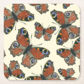 Wasserfarbmuster der Schmetterlinge Rechteckiger Pappuntersetzer (Vorderseite)