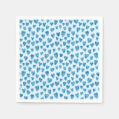 Wasserfarbmuster des Blauen Herzens Serviette (Vorderseite)