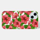 Wasserfarbmuster des roten Hibiskus Case-Mate iPhone Hülle (Rückseite (Horizontal))