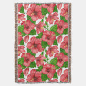 Wasserfarbmuster des roten Hibiskus Decke (Vorderseite Vertikal)