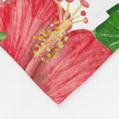 Wasserfarbmuster des roten Hibiskus Fleecedecke (Ecke)