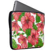 Wasserfarbmuster des roten Hibiskus Laptopschutzhülle (Vorne Rechts)