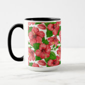 Wasserfarbmuster des roten Hibiskus Tasse (Links)