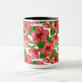 Wasserfarbmuster des roten Hibiskus Tasse (Zentrum)