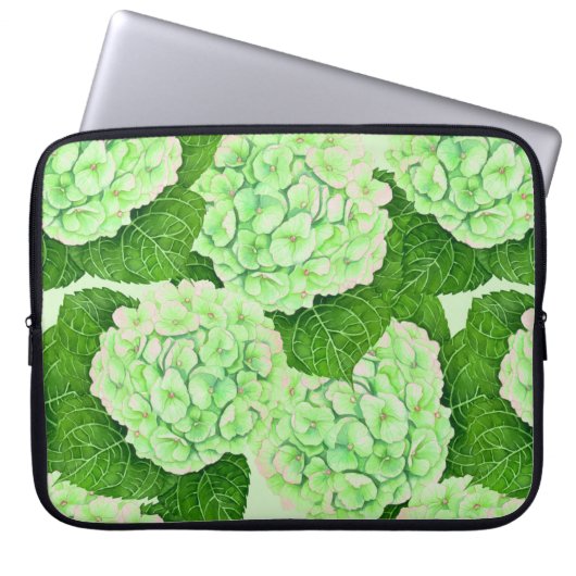 Wasserfarbmuster für Hydrangea Laptopschutzhülle (Vorderseite)